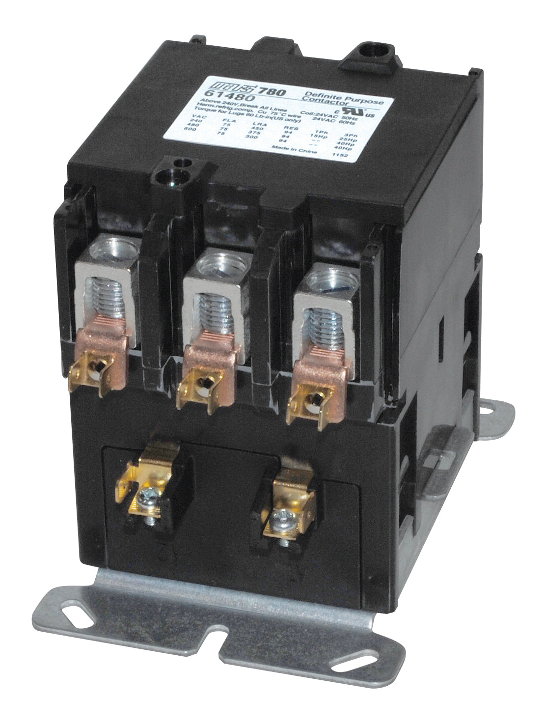 MARS 61480 3Pole 24v 75A Contactor W/Lug