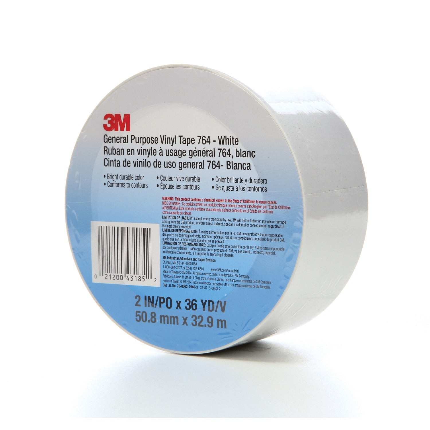 3M 3M 7000028956 General Purpose Vinyl Tape 764 (2 in x 36 yd, 5 mil) 3MT021200-43185