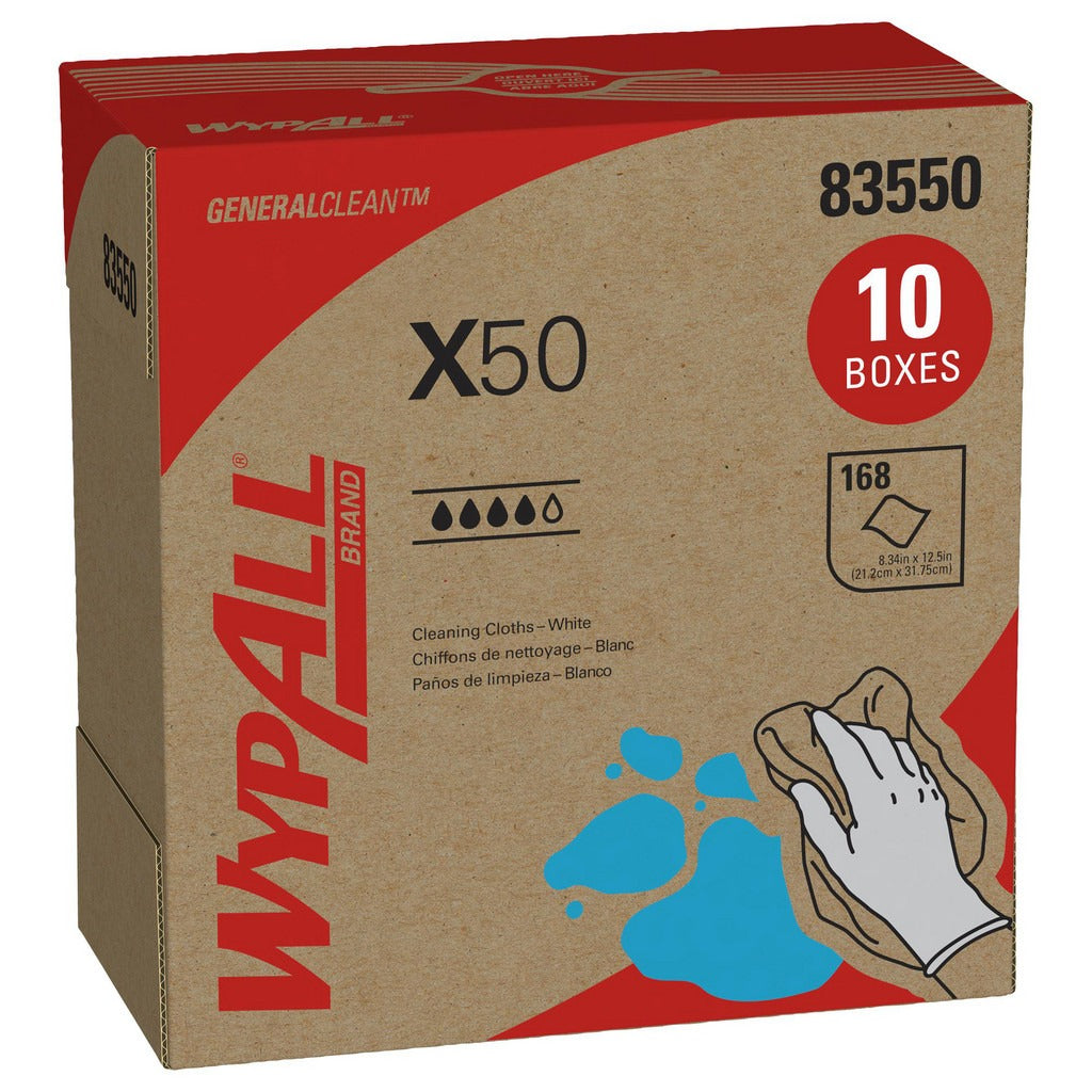 KIMBERLY-CLARK Wypall 83550 Disposable Shop Towels Pop-up Box 10-pack