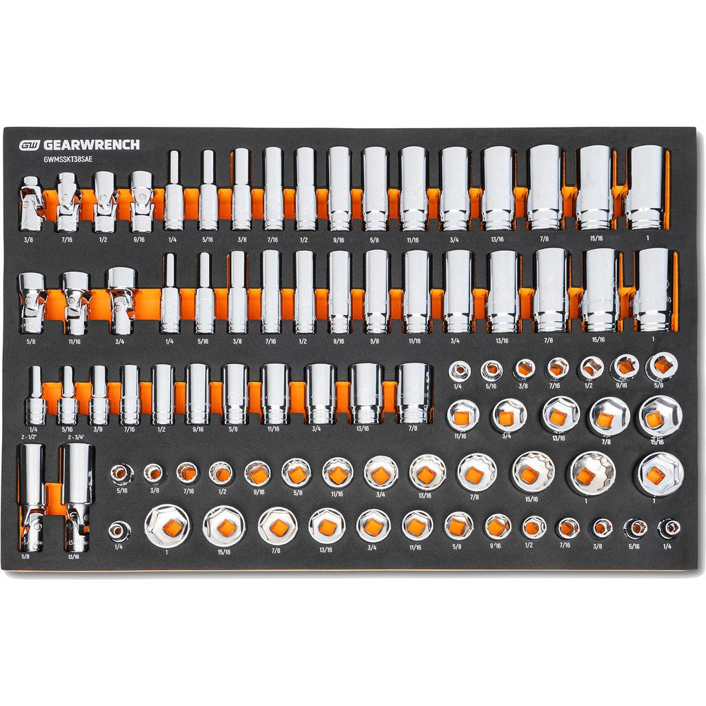 GEARWRENCH Gearwrench GWMSSKT38SAE 85pc 3/8 Drive Sae Socket Set