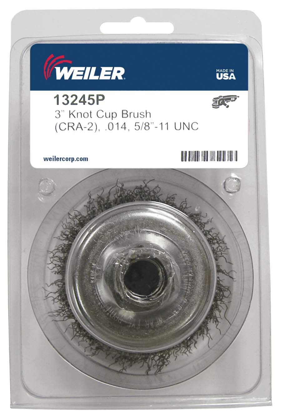 Weiler 13245P Crimped Wire Cup Brush Steel 3 Dia. Pack of 5