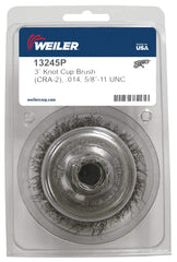 Weiler 13245P Crimped Wire Cup Brush Steel 3 Dia. Pack of 5