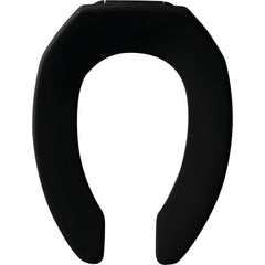 Bemis 1955SSCT 047 Elongated Open Front Less Cover Toilet Seat in Black