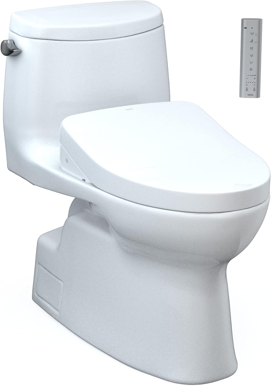 Toto MW6143046CEFG#01 Washlet+ Carlyle II One-Piece Elongated 1.28 GPF Toilet and S500e Contemporary Bidet Seat, Cotton White