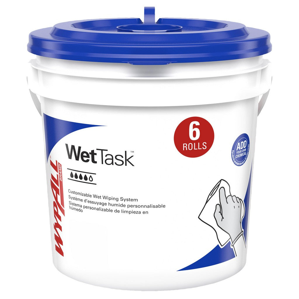 KIMBERLY-CLARK Wypall 06411 Wettask Dry Wipers 840 Sheets 6 Rolls Bucket