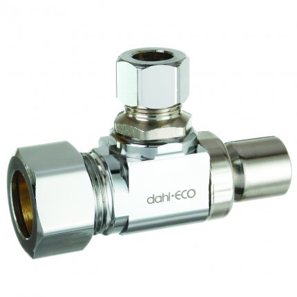 DAHL Dahl Valve 616SS-33-31 Mini-Ball Valve Supply Stop 5/8 OD Comp x 3/8 OD Comp