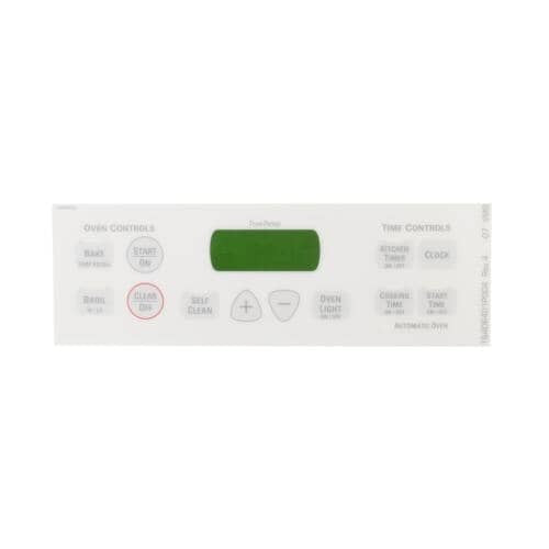 GENERAL ELECTRIC Ge WB27T10677 Membrane Switch Overlay Oem