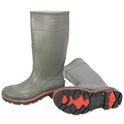 Servus 75102-110 Pro Knee-Length PVC Boot with Plain Toe Size 11 15 in H Gray/Red/Black