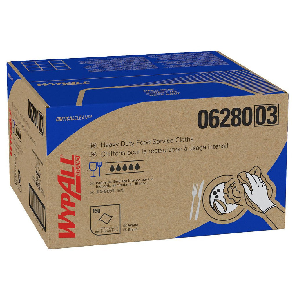 KIMBERLY-CLARK Wypall 06280 Food Service Wipes 1/4 Fold X80 150 Sheets
