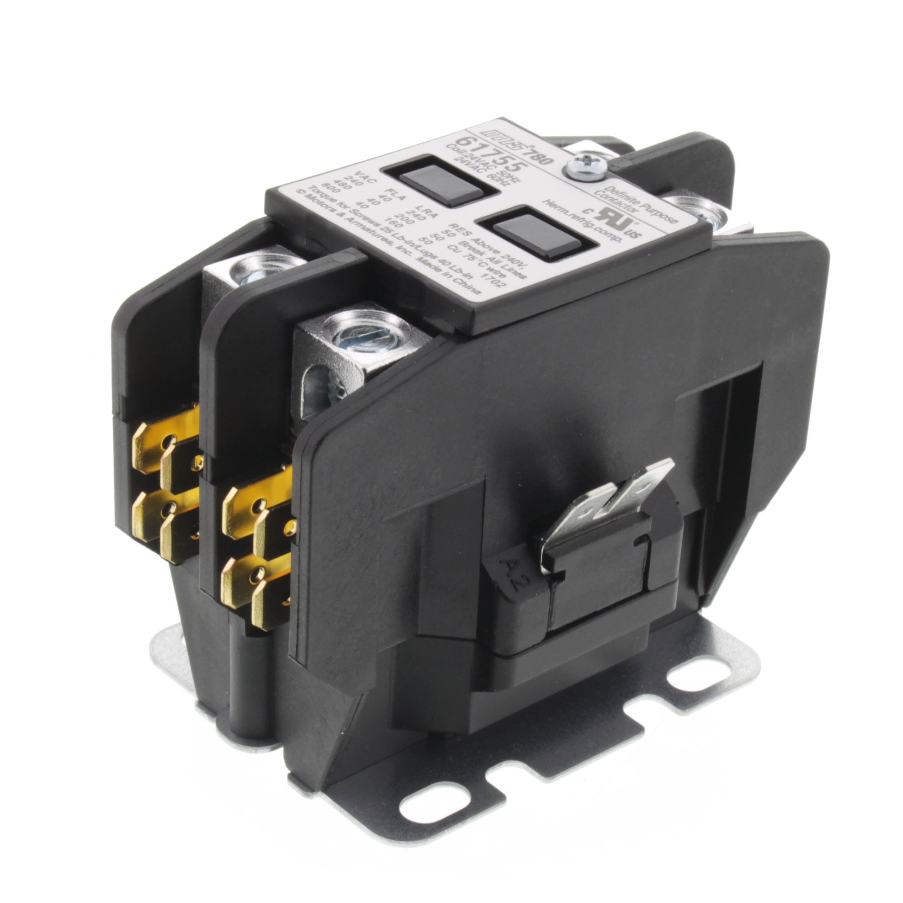 MARS 61755 2Pole 24V 40A Contactor W/LUG