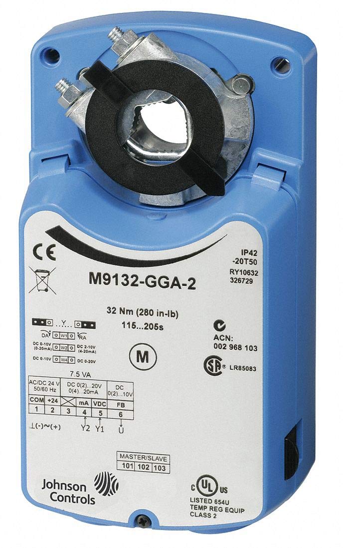 Johnson Controls M9132-GGA-2 Series M9132 Electric Non-Spring-Return Actuator, DC 0(2) to 10 V Control, 32 Nm Torque