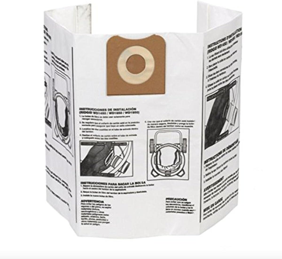 RIDGID 23743 High Efficiency, Dry Pickup Dust Bags for 12 - 16 Gallon Wet / Dry Vacuums (2 Pack)