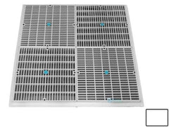 AquaStar 24101 Drain Grate 4x12 Sq with 24 Sq Frame Anti Entrap White