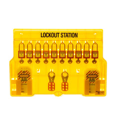 Master Lock 1483BP410 Lockout Tagout Padlock Station, Yellow