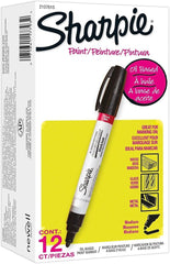 Sharpie 2107615 Oil-Based Paint Markers Medium Tip 12-Pack Black