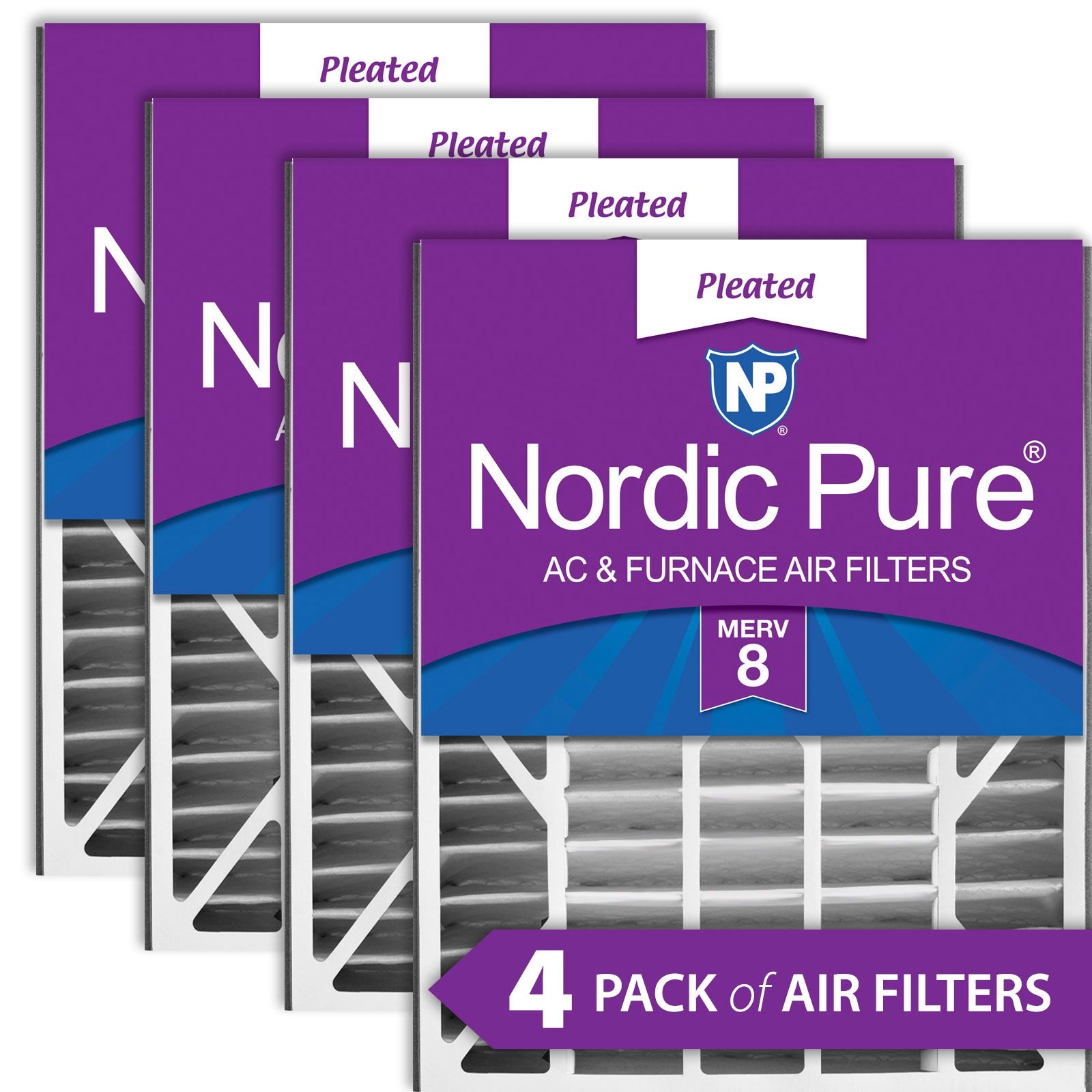 NORDIC PURE Nordic Pure 20x25x5ABM8-4 Merv 8 Air Filter 4 Pack