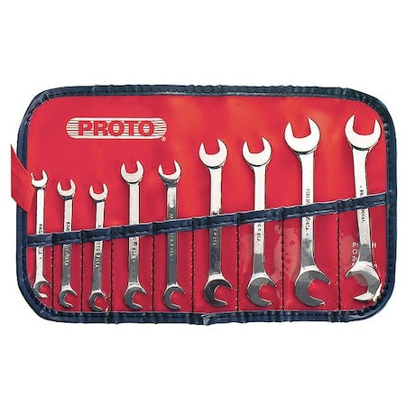 PROTO Proto J3300A Short Angle Open-End Wrench Set 9 Pc
