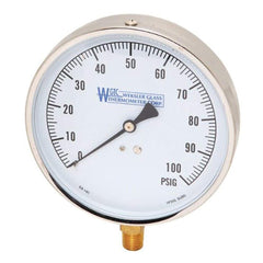 Weksler EA14E Contractor's Pressure Gauge 0 to 200 psi 1/4 NPT(M)