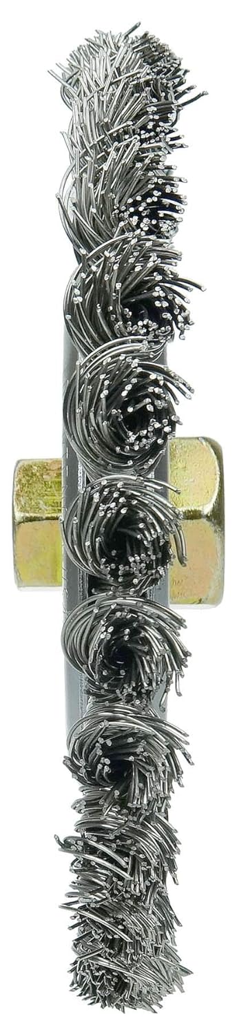 Weiler 79814 Dually Filler Pass Weld Cleaning Brush .023 Stainless Fill 5/8-11 UNC Double-Hex Nut Pack of 5