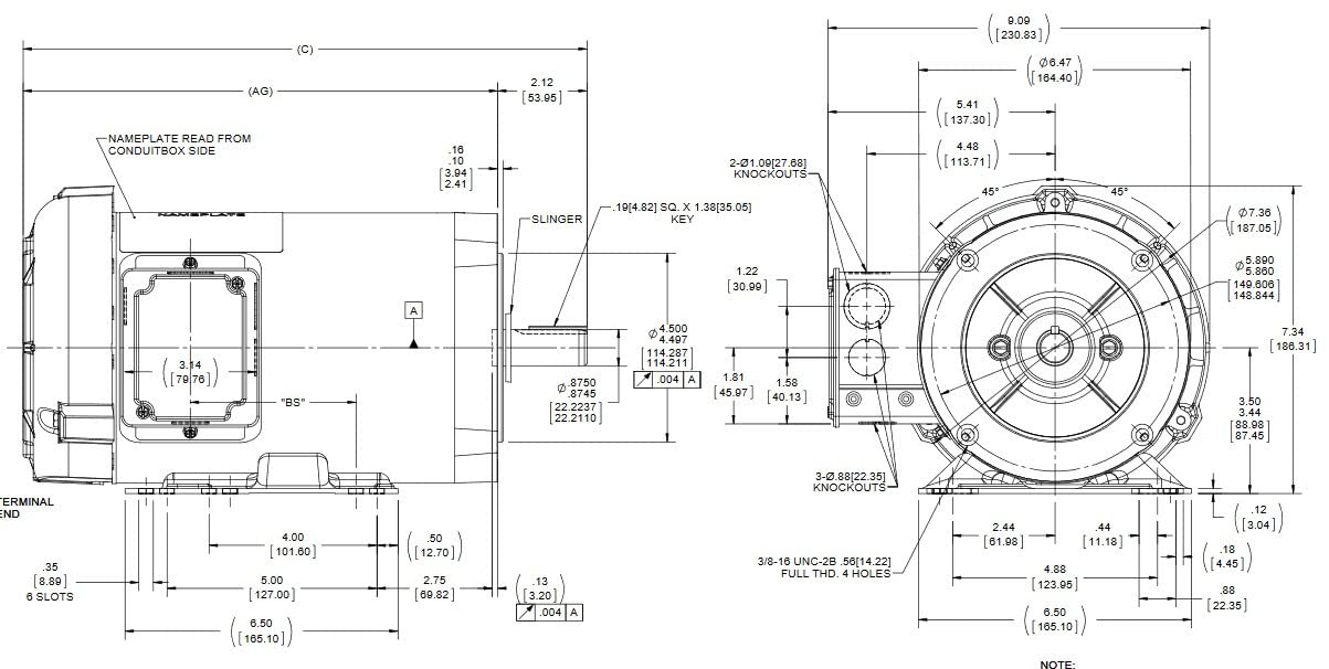 Marathon MGT1203 General Purpose Motor 1.5 hp Three Phase 143TC Frame