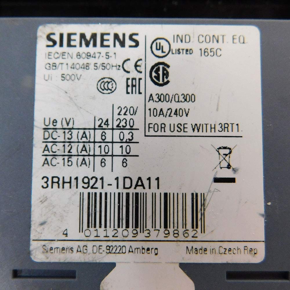 Siemens 3RT1054-6AF36 IEC Magnetic Contactor AC-3 115 A (55 kW) 110 to 127 V AC/DC