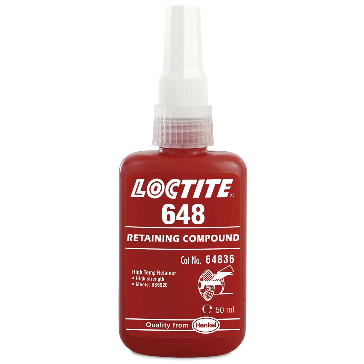 Loctite 1835920 648 High Strength Rapid Cure Retaining Compound 50 mL Bottle Green