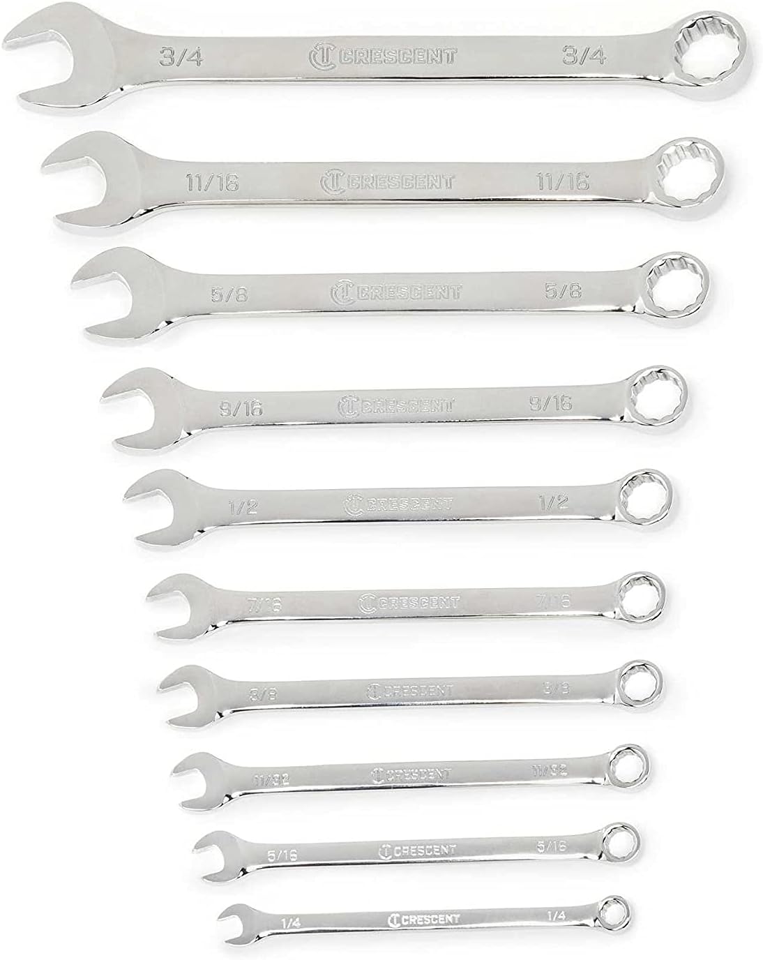 Crescent CCWS2-05 10 Pc. 12 Point SAE Combination Wrench Set