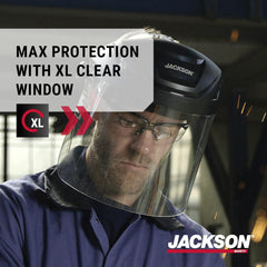 Jackson Safety 14262 F4XP Crown Face Shield Ratcheting Safety Headgear Clear Anti-Fog Polycarbonate Window