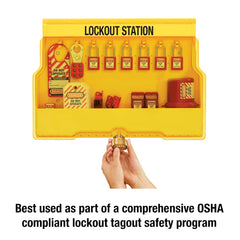 Master Lock S1850E410 Lockout Tagout Padlock & Electrical Station Includes 6 Zenex Padlocks