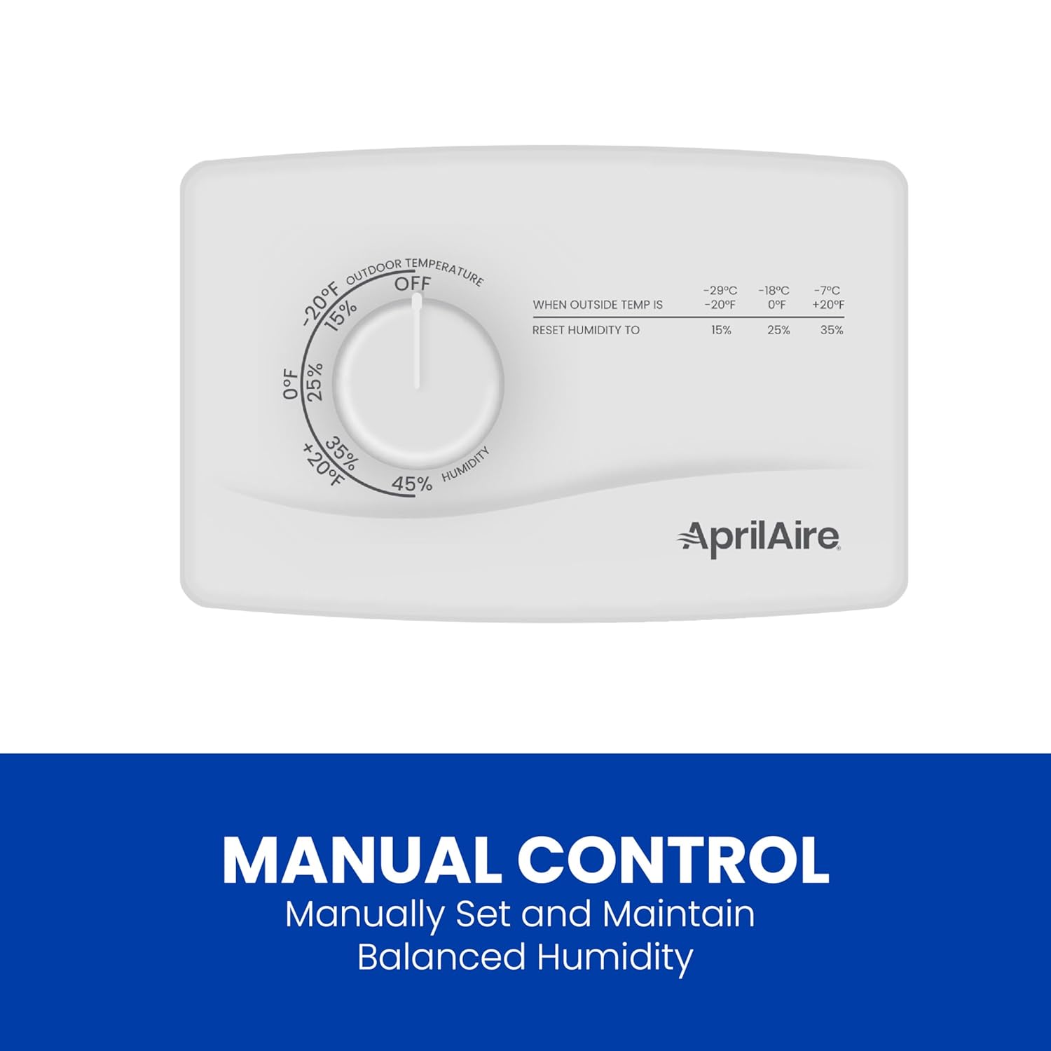 Aprilaire 4655 Manual Whole-House Humidistat Low Voltage 24VAC