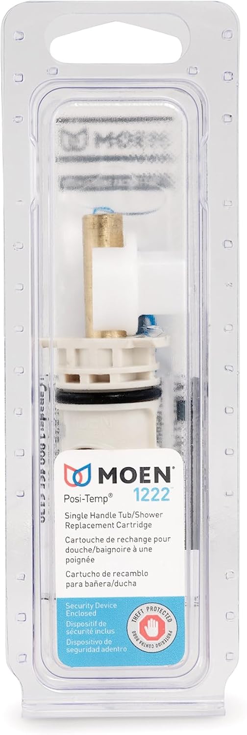 Moen 1222 One-Handle Posi-Temp Faucet Cartridge Replacement for Moen Tub Shower and Shower Only Configurations Brass Plastic