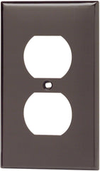 Leviton 80703 1-Gang Duplex Device Receptacle Wallplate Standard Size Thermoplastic Nylon Device Mount Brown