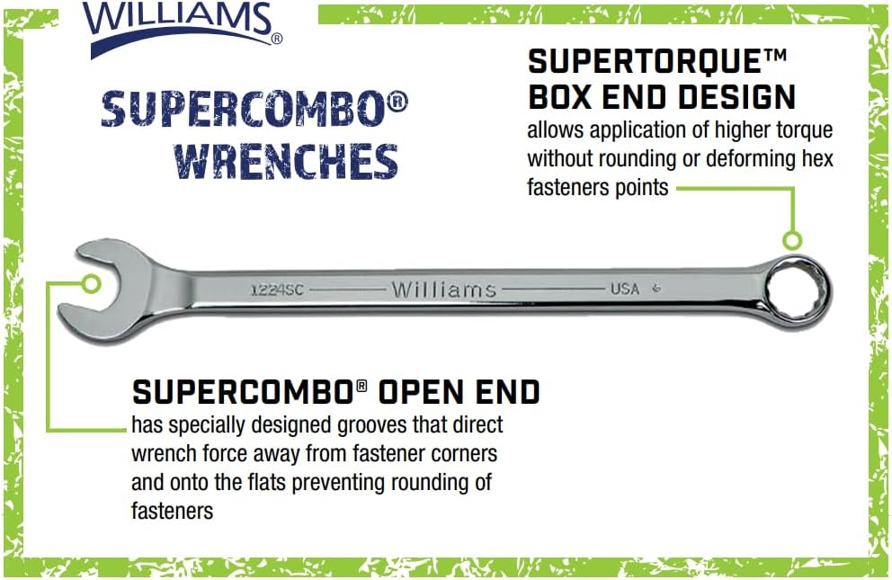 Williams 1222SC Super Combo Combination Wrench 11/16 Inch