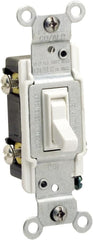 Leviton 2653-2W 15 Amp, 120 Volt, Toggle Co/Alr 3-Way AC Quiet Switch, Residential Grade, Grounding, White