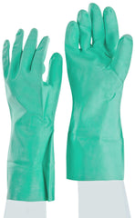 SHOWA NM15FL-07 Flock-Lined Nitrile Glove, Chemical Resistant, 15 mils Thick, 13 Length, Small (Pack of 12 Pairs)