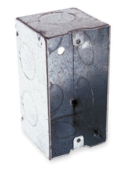 Raco 674 4 In. x 2 In. Handy Box, Welded, 2-1/8 In. Deep, Eight 3/4 In. KO's