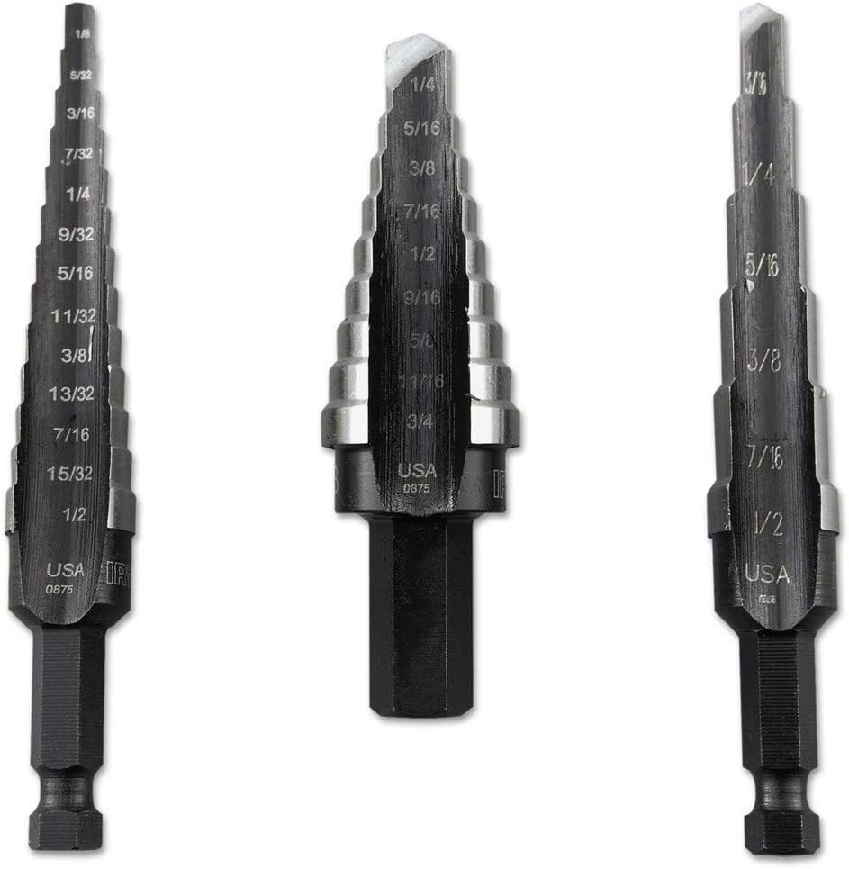 Irwin Tools 10502ZR Unibit Step Drill Set 3-PC HSS #1/#2/#3