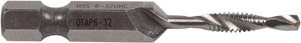 Greenlee DTAP6-32 Combination Drill, Tap, and Deburr Bit with Quick Change Hex, 6-32 NC