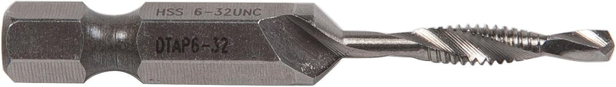 Greenlee DTAP6-32 Combination Drill, Tap, and Deburr Bit with Quick Change Hex, 6-32 NC