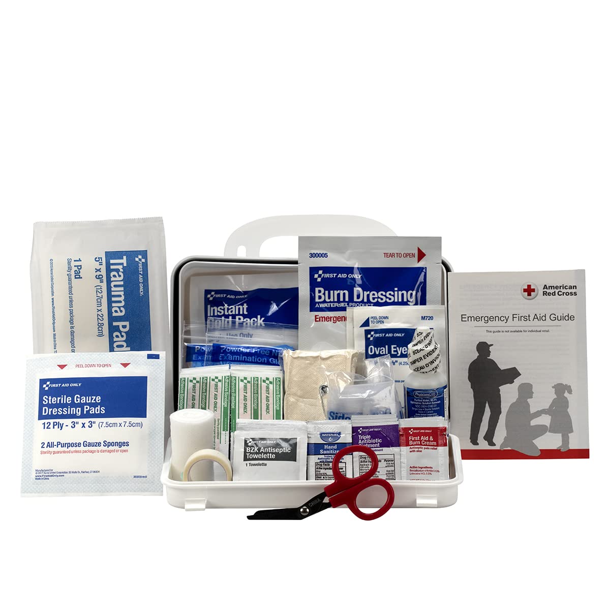 First Aid Only 91322 10 Person ANSI A First Aid Kit Plastic Portable Wall Mount