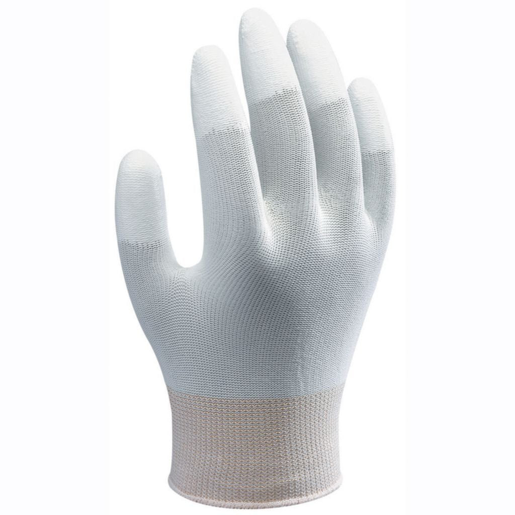 Showa BO600-S Ergonomic White Polyurethane Fingertip Coated Gloves Small - Case of 72