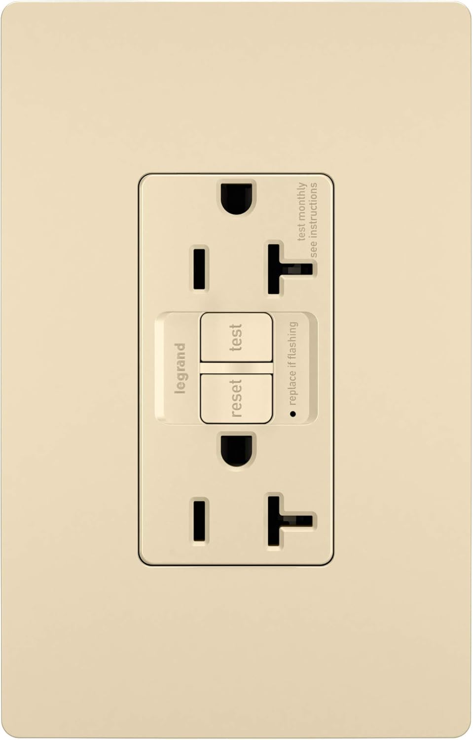 Pass & Seymour 2097-TRI Specification Grade Tamper Resistant Self-Test GFCI Duplex Receptacle 20 Amp 125 Volt AC NEMA 5-20R