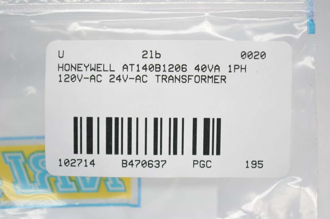 Honeywell AT140B1206 Foot Mounted 120 Vac Transformer with 9 Leadwires and Plastic End Caps