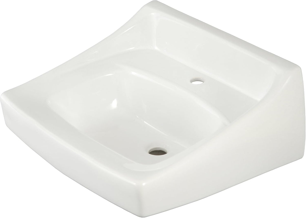 TOTO LT307#01 20-7/8 Inch x 18 Inch Rectangular Wall Mount Bathroom Sink Cotton White Single Hole Vitreous China