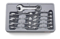 Gearwrench 81904 10 Pc. 12 Point Stubby Combination Metric Wrench Set