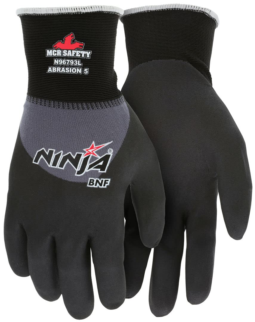 MCR Safety N96793M Ninja BNF Work Gloves Medium Black