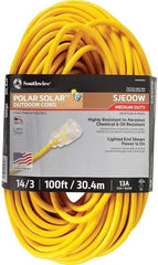 Southwire 1489SW0002 100-Ft. 14/3 SJEOW Yellow Polar Solar Contractor Grade Outdoor Extension Cord