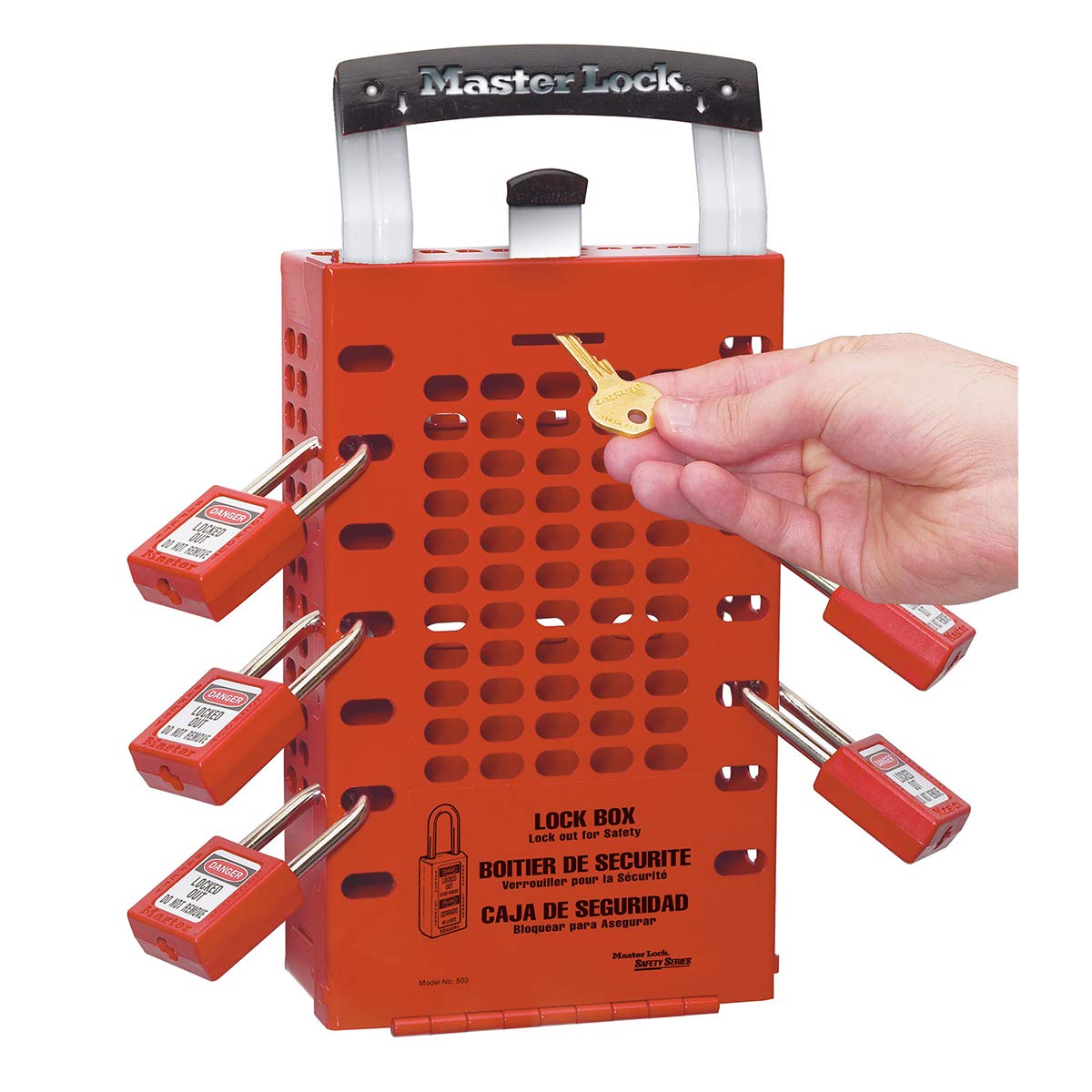 Master Lock 503RED Lockout Tagout Group Lock Box Red 14 Padlock Capacity