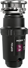 Moen GXP33C Lite Series PRO 1/3 HP Compact Continuous Feed Garbage Disposal for Kitchen Sink, Power Cord Included