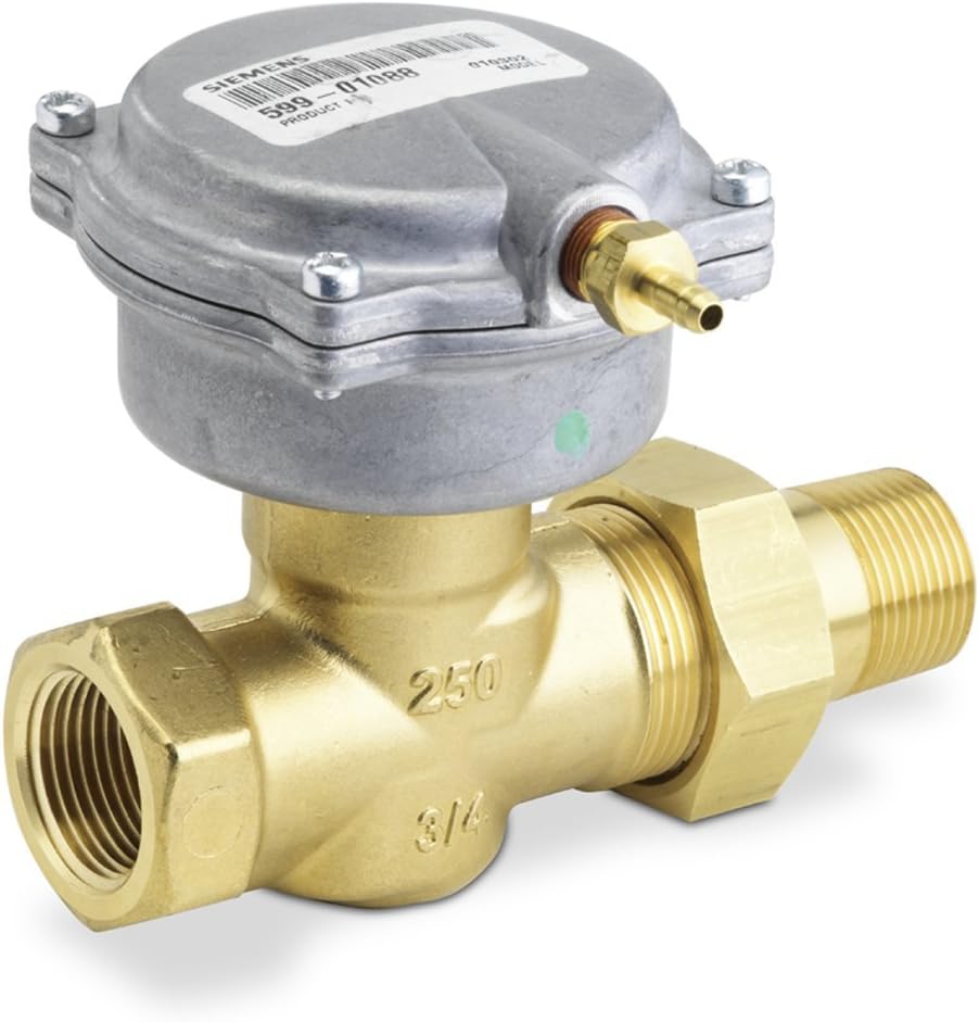 Siemens 257-02045 ANSI Valve 250, 2-Way Normally Open, Modified Equal Percentage, 3/4-Inch Female by Union Male Connections, 6.3 Cv, 3 to 8 psi, Pneumatic